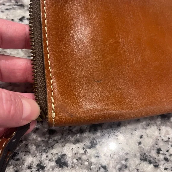 Patricia Nash Leather Wristlet / Zip Pouch – Brown ✨ - Picture 11 of 11